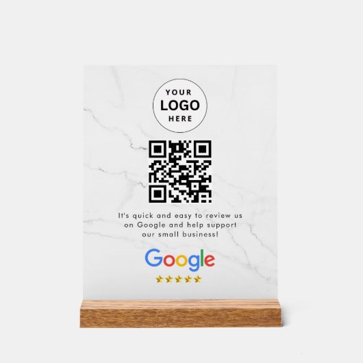 GoogleレビューQRコード卓上サイン アクリルサイン (正面)