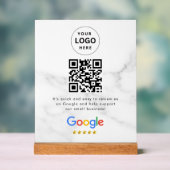 GoogleレビューQRコード卓上サイン アクリルサイン (ニュートラル)