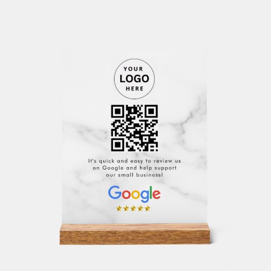 GoogleレビューQRコード卓上サイン アクリルサイン (正面)