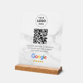 GoogleレビューQRコード卓上サイン アクリルサイン (傾斜)