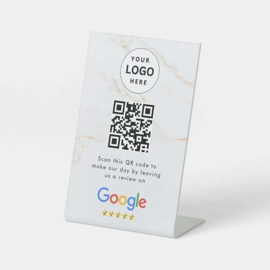 GoogleレビューQRコード卓上サイン 台座サイン (正面)