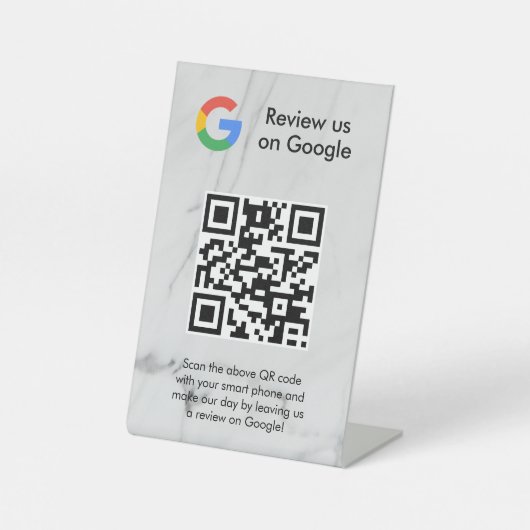 GoogleレビューQRコード卓上サイン 台座サイン (正面)