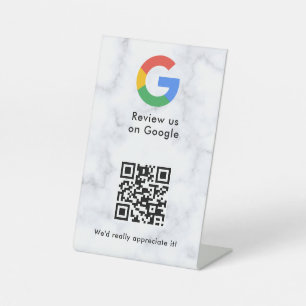 GoogleレビューQRコード卓上サイン 台座サイン