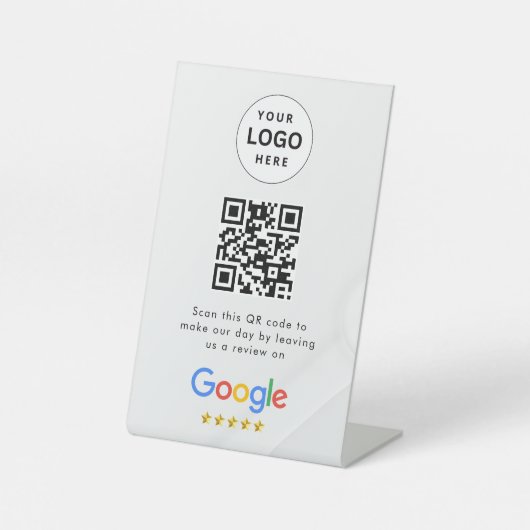 GoogleレビューQRコード卓上サイン 台座サイン (正面)