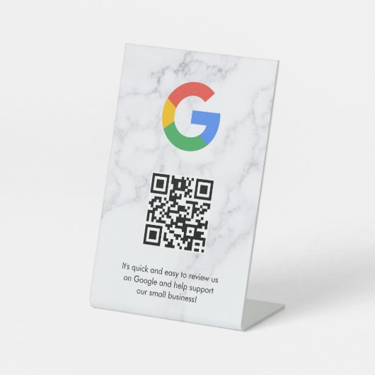 GoogleレビューQRコード卓上サイン 台座サイン (正面)