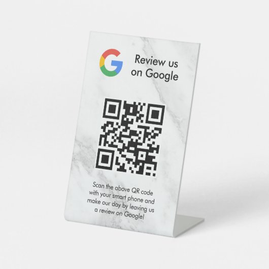 GoogleレビューQRコード卓上サイン 台座サイン (正面)