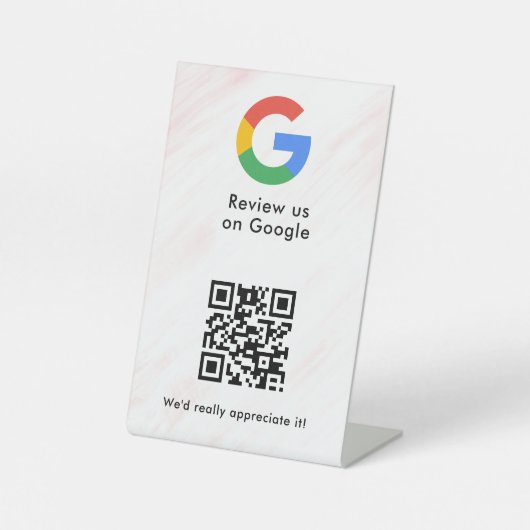 GoogleレビューQRコード卓上サイン 台座サイン (正面)