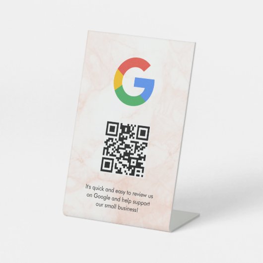 GoogleレビューQRコード卓上サイン 台座サイン (正面)