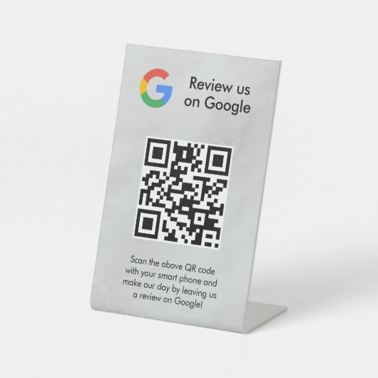 GoogleレビューQRコード卓上サイン 台座サイン (正面)
