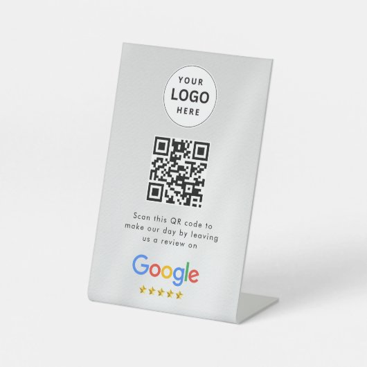 GoogleレビューQRコード卓上サイン 台座サイン (正面)