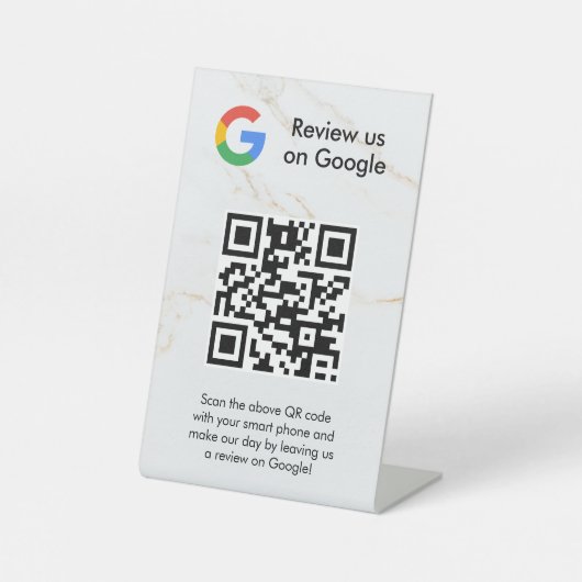 GoogleレビューQRコード卓上サイン 台座サイン (正面)