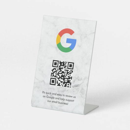 GoogleレビューQRコード卓上サイン 台座サイン (正面)