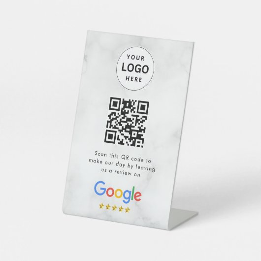 GoogleレビューQRコード卓上サイン 台座サイン (正面)