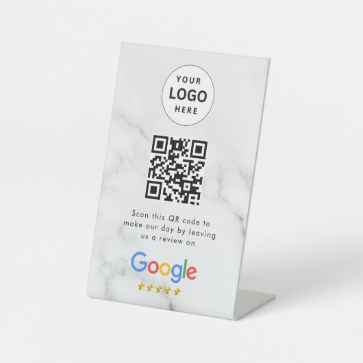 GoogleレビューQRコード卓上サイン 台座サイン (正面)