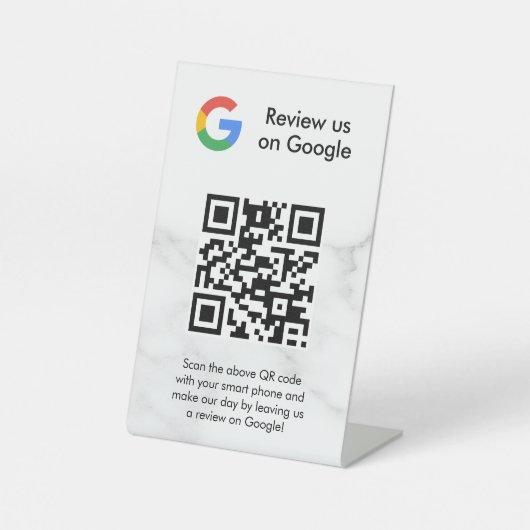 GoogleレビューQRコード卓上サイン 台座サイン (正面)