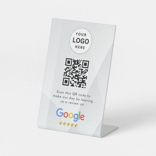 GoogleレビューQRコード卓上サイン 台座サイン (正面)