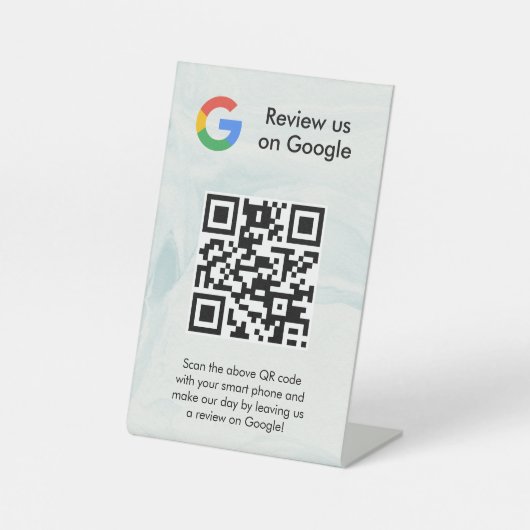 GoogleレビューQRコード卓上サイン 台座サイン (正面)