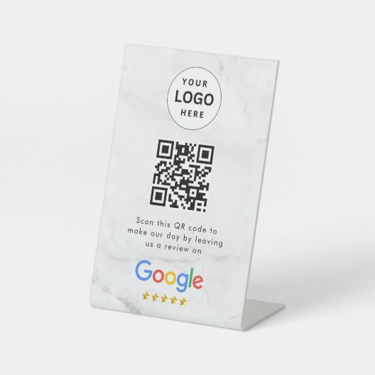 GoogleレビューQRコード卓上サイン 台座サイン (正面)