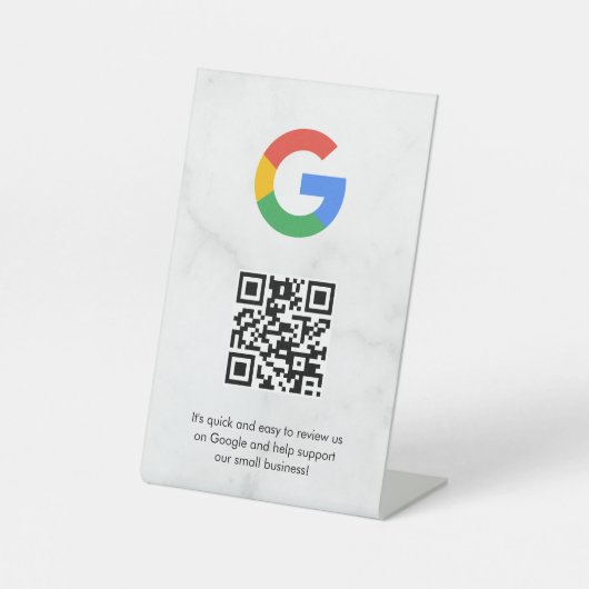 GoogleレビューQRコード卓上サイン 台座サイン (正面)