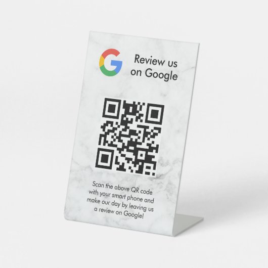 GoogleレビューQRコード卓上サイン 台座サイン (正面)