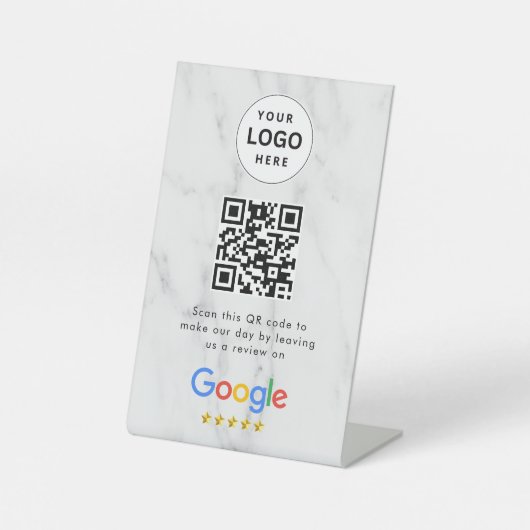 GoogleレビューQRコード卓上サイン 台座サイン (正面)