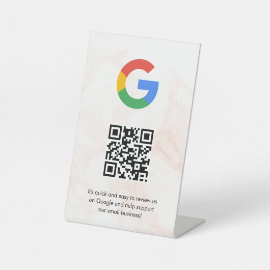 GoogleレビューQRコード卓上サイン 台座サイン (正面)