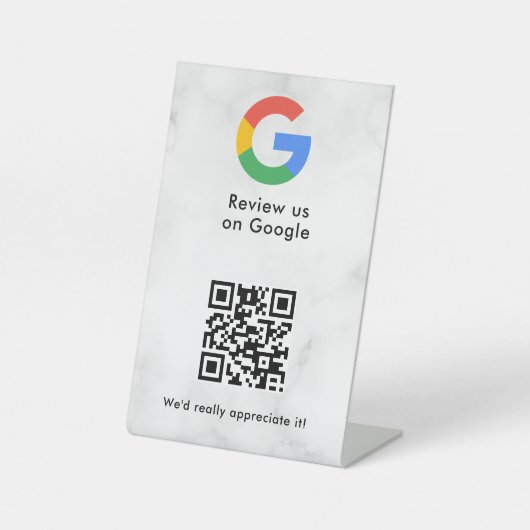 GoogleレビューQRコード卓上サイン 台座サイン (正面)