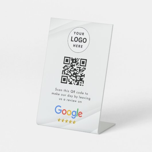 GoogleレビューQRコード卓上サイン 台座サイン (正面)