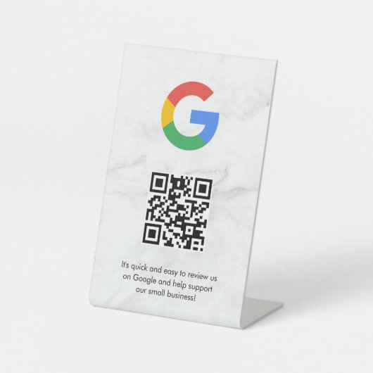 GoogleレビューQRコード卓上サイン 台座サイン (正面)
