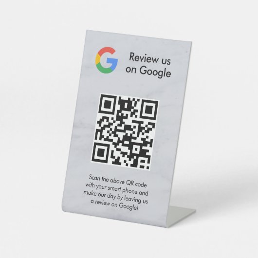 GoogleレビューQRコード卓上サイン 台座サイン (正面)