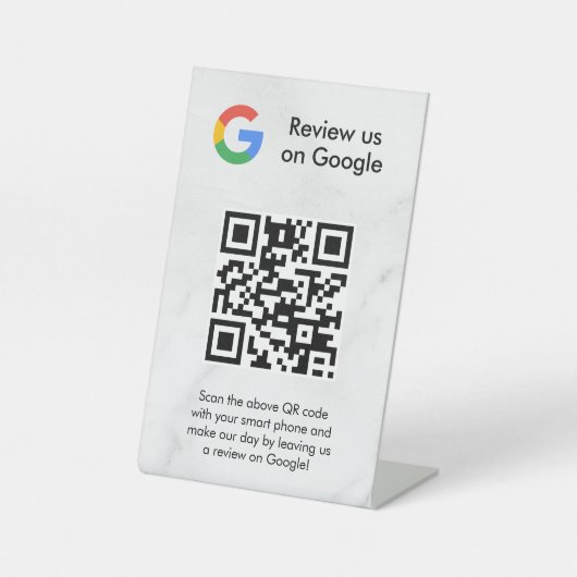 GoogleレビューQRコード卓上サイン 台座サイン (正面)