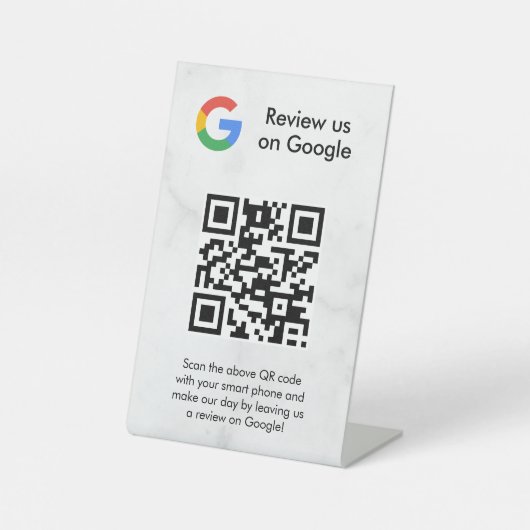 GoogleレビューQRコード卓上サイン 台座サイン (正面)