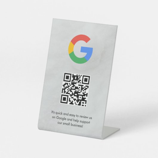 GoogleレビューQRコード卓上サイン 台座サイン (正面)