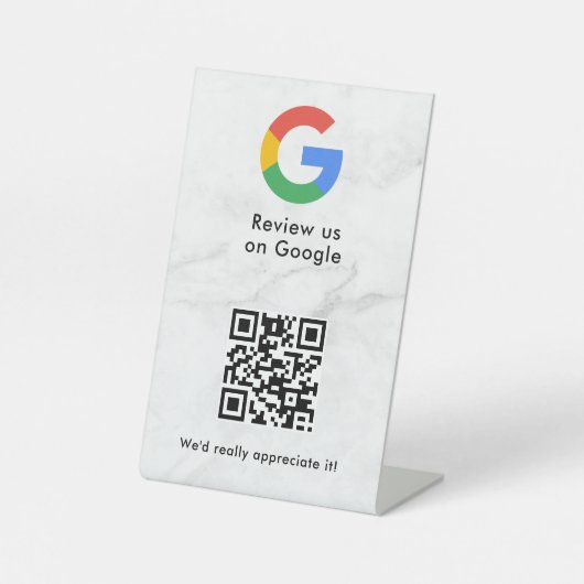 GoogleレビューQRコード卓上サイン 台座サイン (正面)