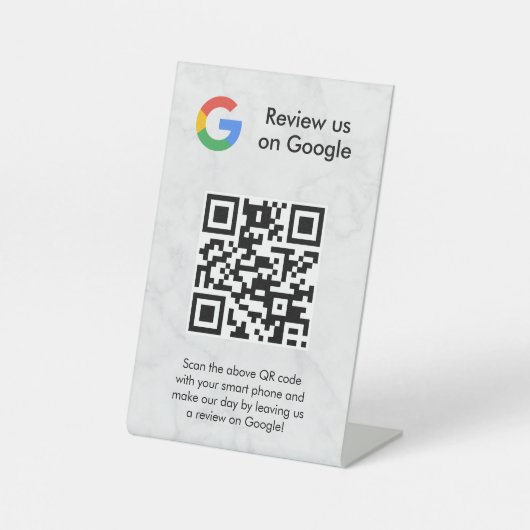 GoogleレビューQRコード卓上サイン 台座サイン (正面)