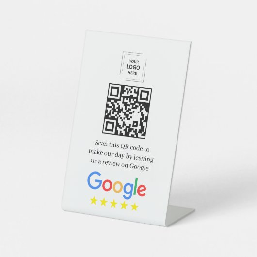 GoogleレビューQRコード卓上ディスプレイスタイル 台座サイン (正面)