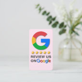 GoogleレビューQRコード赤面ピンクタップレビュー 名刺 (スタンド正面)