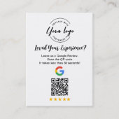 GoogleレビューQRコード顧客フィードバックリクエスト 名刺 (正面)