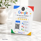 GoogleレビューQRコード顧客フィードバック スキャン式 台座サイン