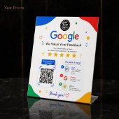 GoogleレビューQRコード顧客フィードバック スキャン式 台座サイン