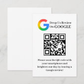 GoogleレビューQRコード顧客挿入カード エンクロージャーカード (正面/裏面)
