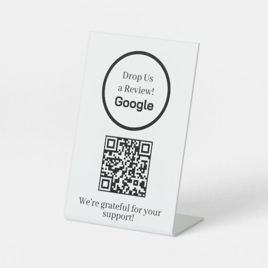 GoogleレビューQRコード | カスタムビジネスフィードバック 台座サイン (正面)