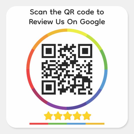 GoogleレビューQRコード スクエアシール (正面)