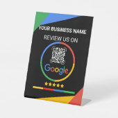 GoogleレビューQRコード スター ブラック 台座サイン (正面)