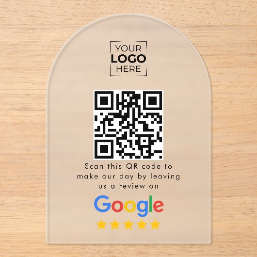 GoogleレビューQRコード ビジネスレビュー アクリル招待状 (正面)