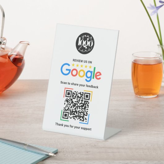 GoogleレビューQRコード ビジネス用 オーダーメイド 台座サイン (インサイチュ)