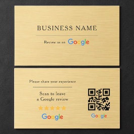 GoogleレビューQRコード フェイクメタリックゴールド 名刺