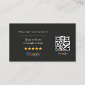 GoogleレビューQRコード ブラック 名刺 (裏面)