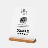 GoogleレビューQRコード | モダンビジネスディスプレイ アクリルサイン (傾斜)