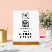 GoogleレビューQRコード | モダンビジネスディスプレイ アクリルサイン (ウェディング)